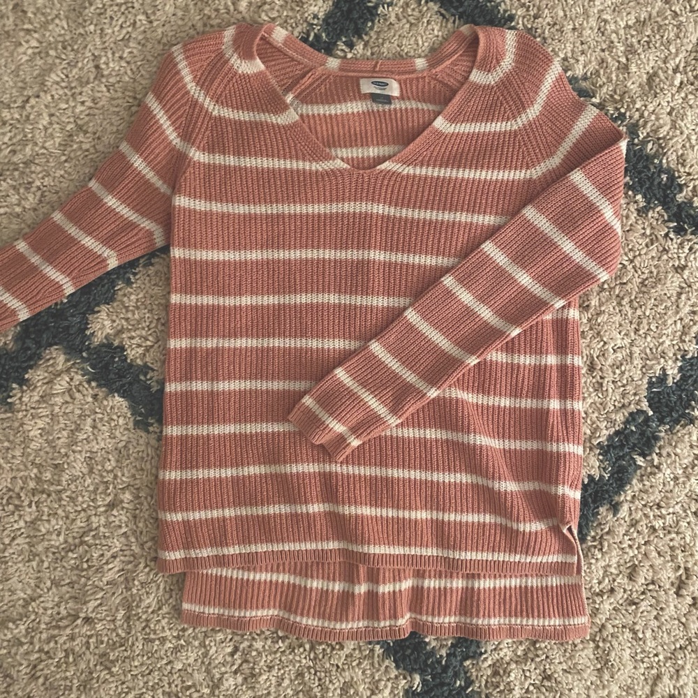 Pink and White Navy Sweater
